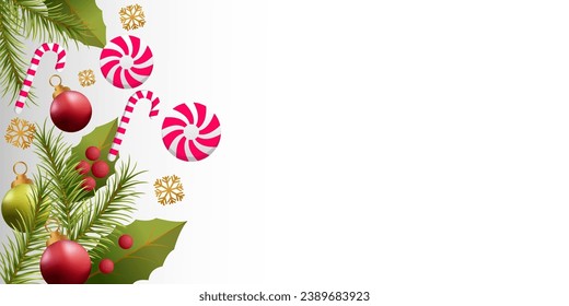 horizontal banner with copy space area for Christmas