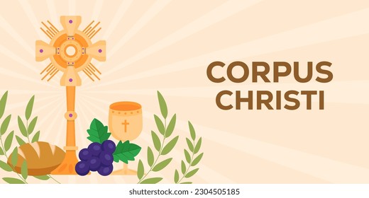 horizontal banner corpus christi in flat design illustration
