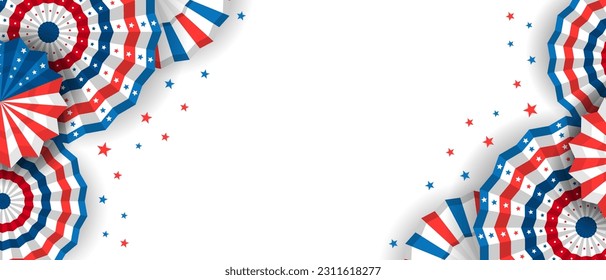 horizontal banner decoration with copy space area for 4th of July independence day