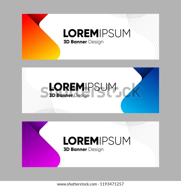 Horizontal Banner Design 3d Stock Vector Royalty Free