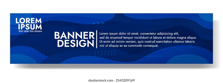 Un diseño de Anuncio Horizontal con un fondo azul y texto blanco. 