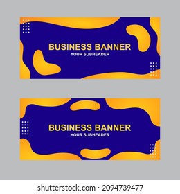 horizontal banner design for business in blue color. design for office business template.