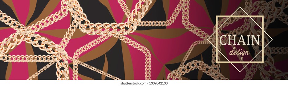 Horizontal banner with a design of chains.