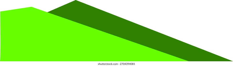 Diseño Horizontal del Anuncio con el elemento geométrico verde y amarillo dinámico de la pendiente