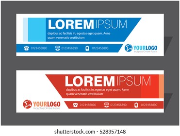 Horizontal Banner Design with elements