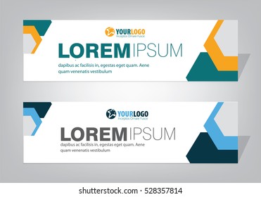Horizontal Banner Design with elements