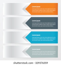 horizontal banner design  Orange , blue, gray color