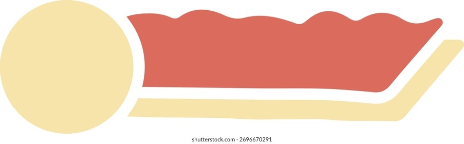 Design de banner horizontal com uma curva inferior suave e formas bege arredondadas