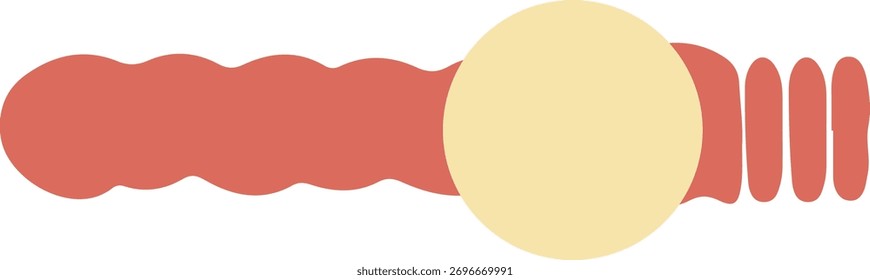 Horizontal diseño de pie de Anuncio con Formas redondeadas rojas y amarillas-beige