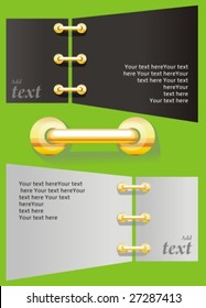 Horizontal banner with gold design elements
