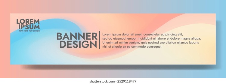 A horizontal banner with a gradient background in shades of blue, pink, and yellow.