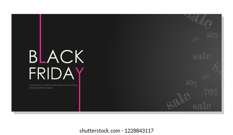 horizontal banner with gradient on black friday