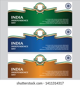 horizontal banner for Happy Independence day India,  Vector Template Design Illustration - Vector