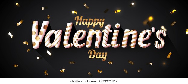 Horizontal banner Happy Valentine's Day Website Header and Cover Design. Valentines Day Background with Text for Cover, Poster, banner, and Website. Vector Illustration