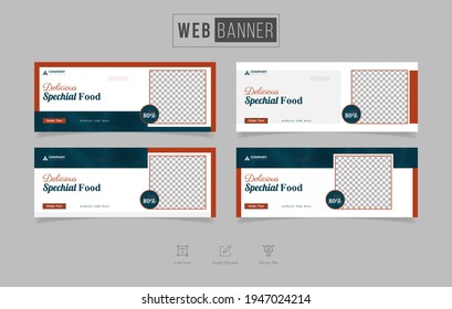 Horizontal banner for healthy salad lunch