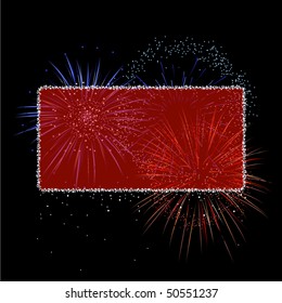 Horizontal banner made of sparks and fireworks