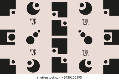 Horizontal banner with modern Geometrical Shapes in trendy Minimalism Swiss style. Design modern background with Geometric forms. Y2K Vector aesthetic can used web and social media background. EPS 10 
