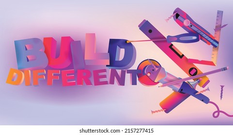 Horizontal banner with multi-colored electric instruments. Vector banner