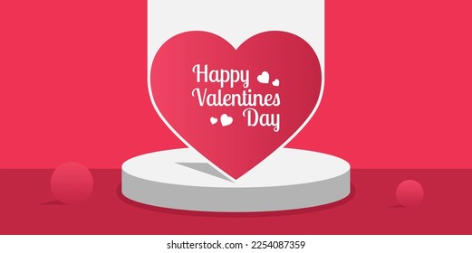 Banner horizontal con nubes cortadas de papel. Colocar el texto. Feliz encabezado de venta del día de San Valentín o plantilla de cupón con corazones.