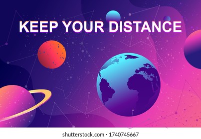 horizontal banner of the parade of planets vector