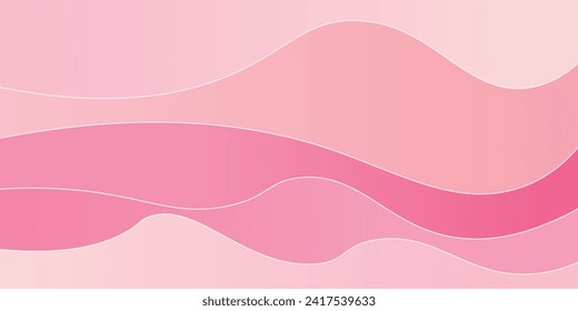 Horizontal banner with pink. Place for text. Happy Valentine's day sale header or voucher template with heart. Rose gradient Background frame pastel colors.