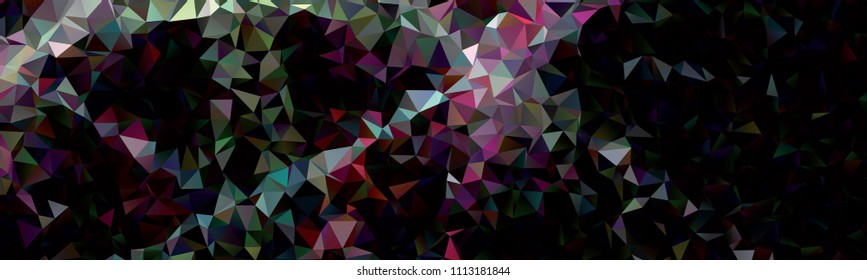 Horizontal banner with polygonal textur for print or web pages. Copy space. Vector clip art.