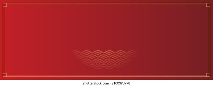 Horizontal Banner Red Background Colour. Chinese New Year Elements
