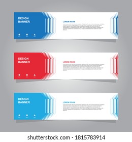 conjunto de banners horizontales, azul, rojo color minimalista diseño de plantilla elegante moderno vector, para el negocio de la publicidad
