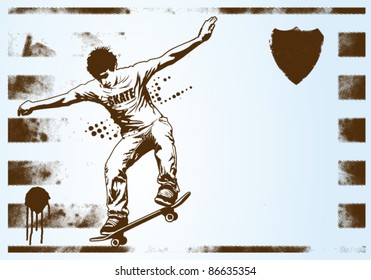 horizontal banner with skater
