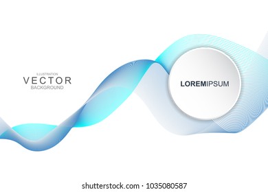Horizontal Banner of Smoke fluid. abstract background with curve shape. Liquid wave modern template.