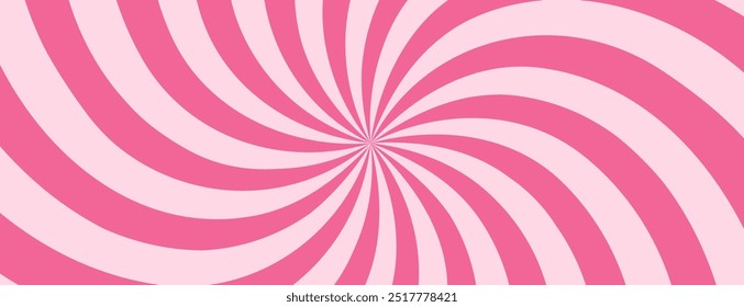 Horizontal Banner with Swirl Pattern. Sweet Candy Background. Abstract Rectangle Frame.