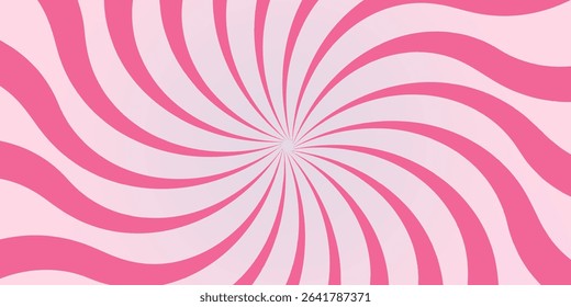 Horizontal Banner with Swirl Pattern. Sweet Candy Background. Abstract Rectangle Frame. vector Eps10