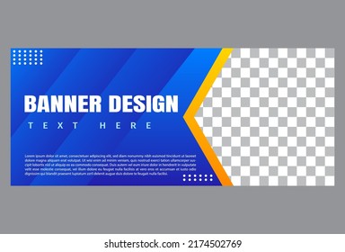 diseño de plantillas de banner horizontal en color azul para negocios, empresa y promoción.