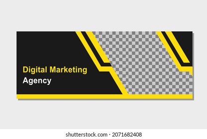 diseño de plantilla de pancarta horizontal sobre fondo de color negro. diseño para impresión de banners empresariales.