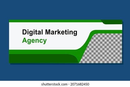 horizontal banner template design on green color background. design for business banner printing.