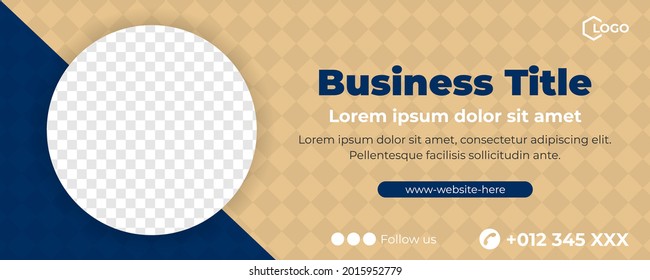 plantilla de banner horizontal con marco para la foto