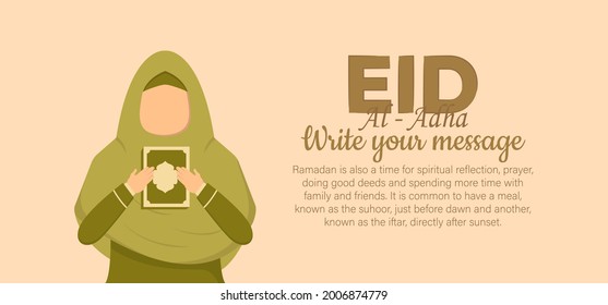 Horizontal banner template for islamic eid al adha celebration. Vector Illustration