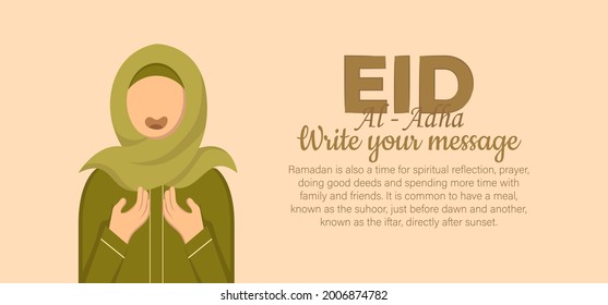 Horizontal banner template for islamic eid al adha celebration. Vector Illustration