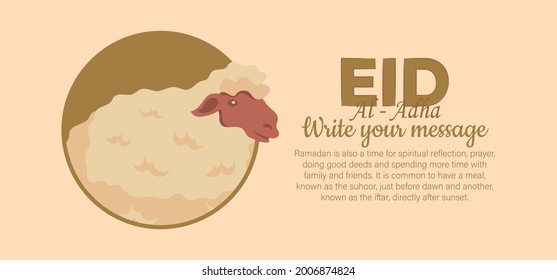 Horizontal banner template for islamic eid al adha celebration. Vector Illustration