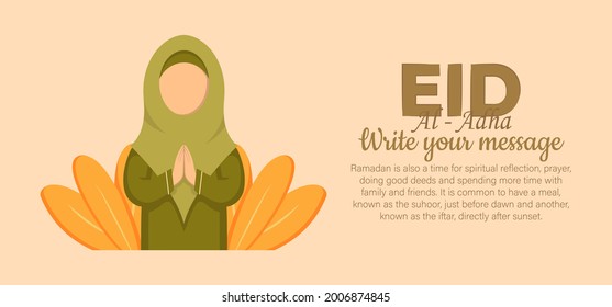 Horizontal banner template for islamic eid al adha celebration. Vector Illustration
