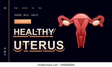 horizontal banner template landing page website medical theme, human internal health on black background