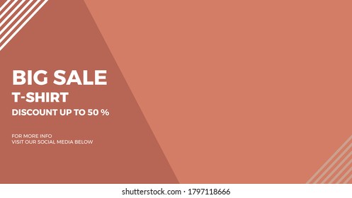 Horizontal Banner template with red background for selling your Tshirt