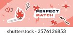 A horizontal banner template for Valentine
