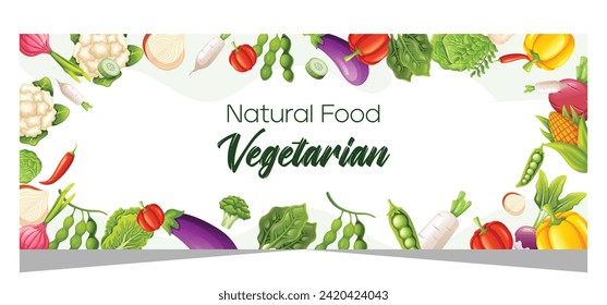 Horizontal banner template for vegetarian