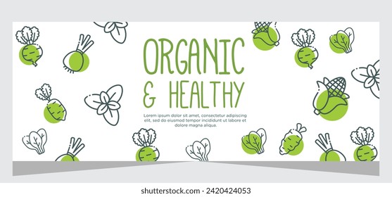 Horizontal banner template for vegetarian