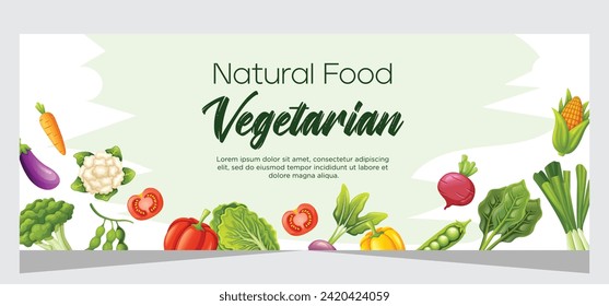 Horizontal banner template for vegetarian