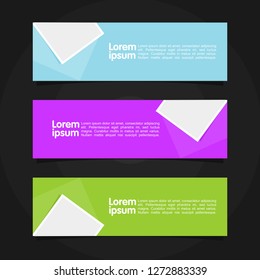 Horizontal banner template for a web site or other media. Vector Illustration. Eps 10.