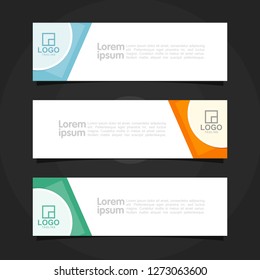 Horizontal banner template for a web site or other media. Vector Illustration. Eps 10.