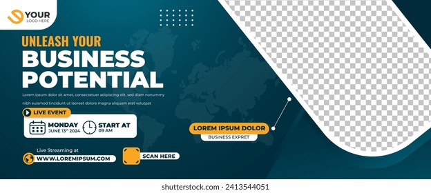 Horizontal banner template for webinar promotion