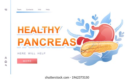 sitio web de la plantilla de banner horizontal página de aterrizaje tema médico, salud interna humana en fondo blanco
